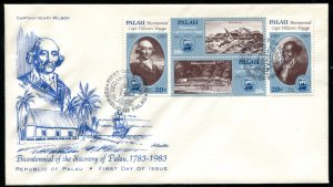 33-40 Palau 20c Bicentennial of Discovery, FDC Artmaster catchet 2 covers