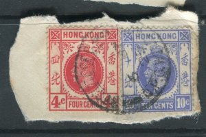 HONG KONG; 1930s early GV Portrait issue fair POSTMARK PIECE