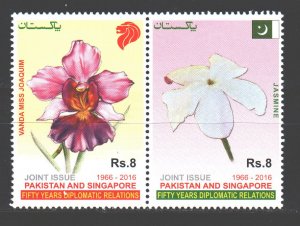 Pakistan. 2016. SC 1514-15. Diplomacy flowers flora. MNH.