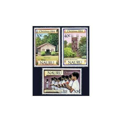 Nauru 300-302,MNH.Michel 299-301. Christmas 1984.Chapel,Church,Candle.