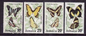 Jamaica-Sc#398-401- id9-unused LH set-Insects-Butterflies-please note #398 is