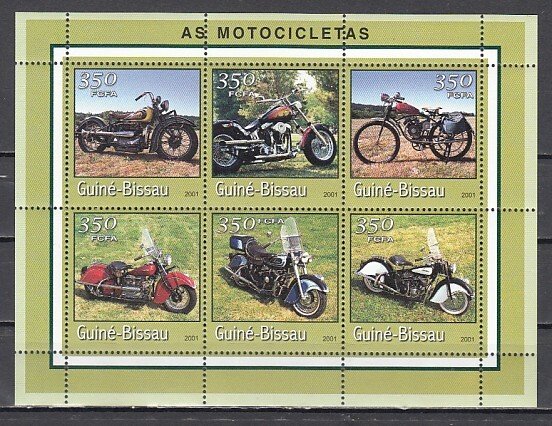 Guinea Bissau, 2001 issue. Motorcycles sheet of 6. ^