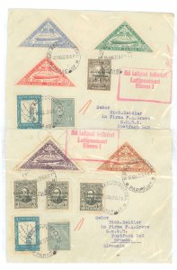 Paraguay C74-C78 Matching Zeppelin Covers, Each Back of Cover - Registration Tag and Round Bremen HS, Dated 29.8.33