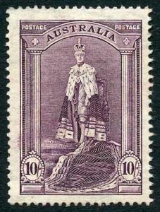 Australia SG177 1938 KGVI 10/- Dull Purple P13.5 M/M