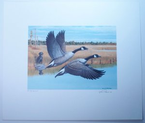 New Jersey 1987 Duck Hunting Permit $2.50 $5 Stamps Signed Artwork Folder Limitd