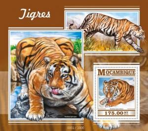 Tigers Big Wild Cats Wildkatzen Felines Fauna Animals Mozambique MNH stamp set