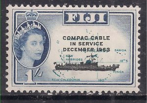 Fiji 1963 QE2 Opening COMPAC C5 Retriever ship MM SG 335 Ovpt SG 317 ( C629 )