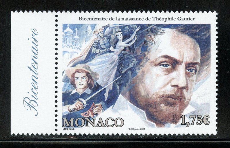 Monaco 2653 MNH, Theophile Gautier - Poet Issue from 2011.