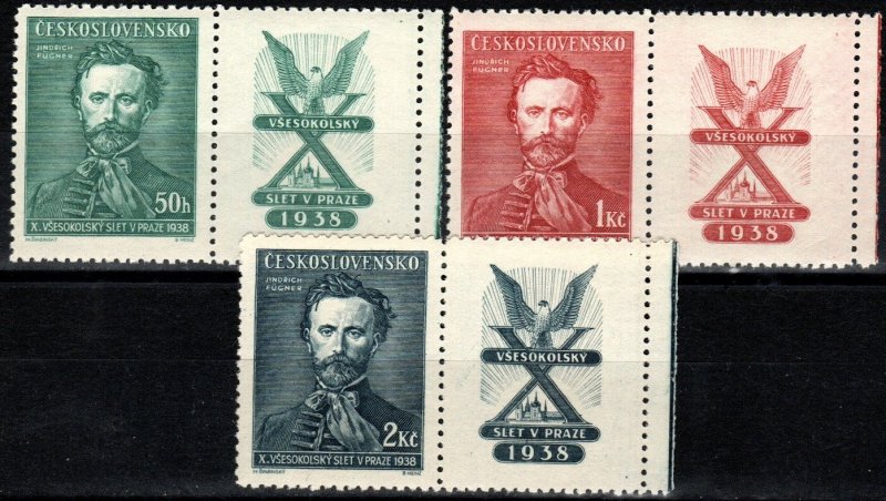 Czechoslovakia #246-8 MNH With Labels CV $2.50  (X266)