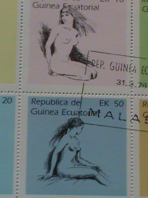 GUINEA EQUATORIAL  STAMP: THE SKATCH OF ARTS  CTO- MNH S/S. MOST DEMAND.