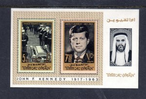 UMM AL QIWAIN #33a 1965 JFK MINT VF NH O.G S/S2