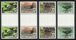 Cook Is. WWF Spotless Crake Bird 4v White Frame Gutter Pairs 2014 MNH