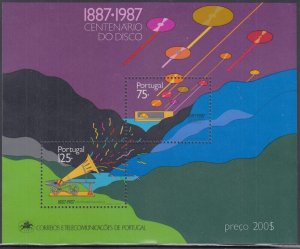 PORTUGAL Sc # 1712a-b CPL MNH S/S of  2 DIFF - 100th ANN of PHONOGRAPH RECORDS