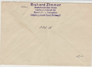 German DDR 1956 Roblingen am See Cancel Ernst Thalmann Stamp Cover Ref 30141