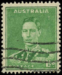 AUSTRALIA Sc 181B USED - 1941 1½p King George VI - Pf 15x14 -  Sound, No Faults