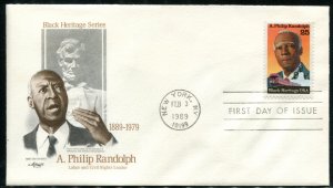 2402 US 25c A. Phillip Randolph FDC,   Artmaster cachet