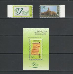 QATAR:  Sc. 1079-81 /**QATARI ENDOWMENT DEED **/ 2 SETS & ONE SOV SHEET / MNH.