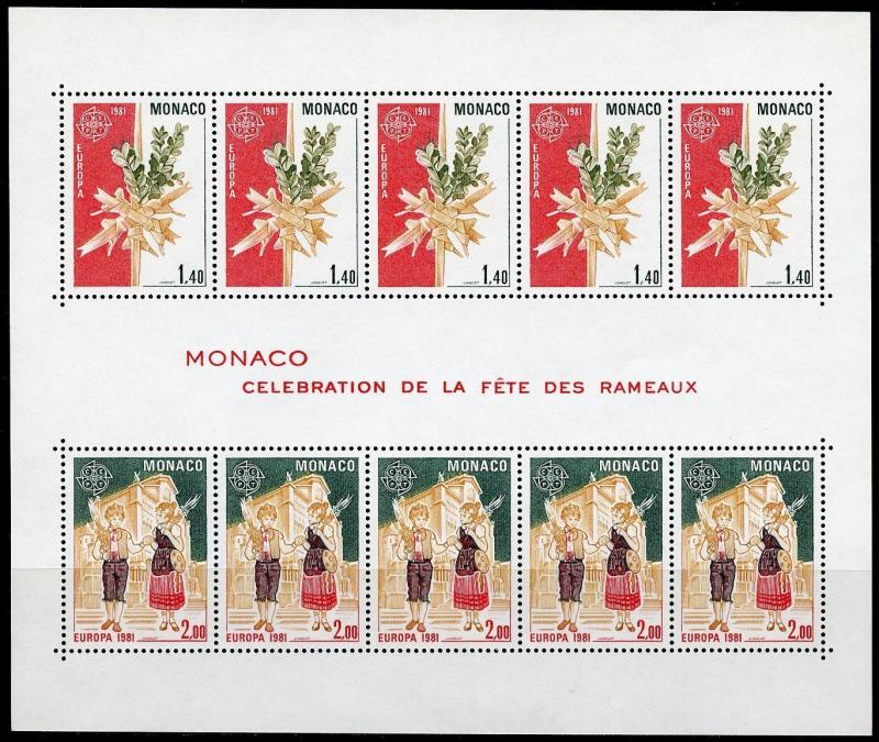 MONACO 1981  EUROPA  MINIATURE  SHEET  SCOTT#1279a MINT NH 