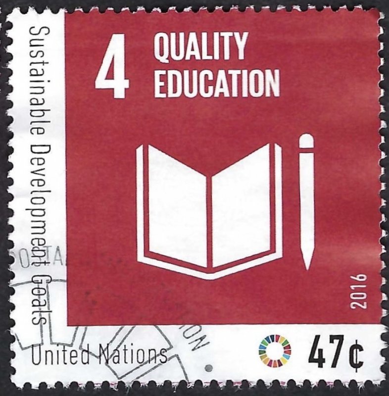 United Nations #1147d  47¢ Sustainable Development Goals - Education. Used.