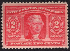 US #324 Fine, w/Original Gum. Never Hinged.