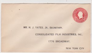 US Scott  # U429F Die 7 Preprinted Mint  Entire Consolidated Film Industries 