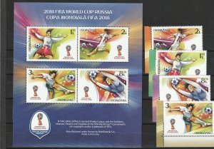 2018 ROMANIA STAMPS RUSSIA WORLD CUP FOOTBALL MS with set MNH SPORT