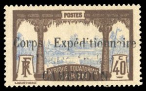 French Colonies, Cameroon #110 Cat$200, 1915 40c chocolate and ultramarine, d...