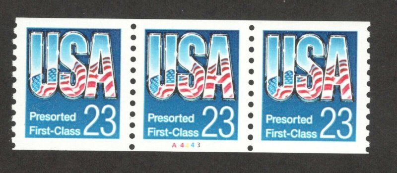 2606 USA & Flag Presorted Coil PNC Strip Of 3 (A4443) Mint/nh FREE SHIPPING