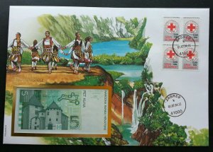 Croatia Red Cross And Red Crescent 1994 Dance FDC (banknote cover) *rare