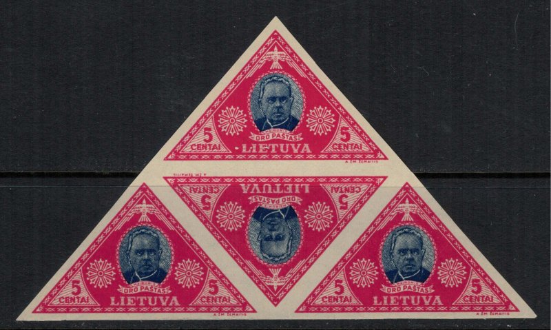 Lithuania #C71-8* NH  Scarce imperf Blocks of 4 (see all scans)  CV $120.00