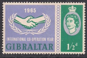Gibraltar 1965 QE2 1/2d Intl Co Operation Year MM SG 182 ( L357 )