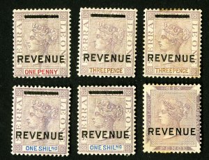 Sierra Leone Stamps Lot of 6 All Different Revenues