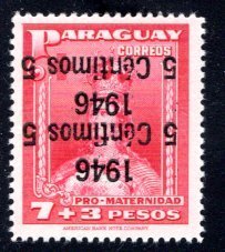 Paraguay #433, Error – Double Inverted Overprint.   MNH ...  4910319