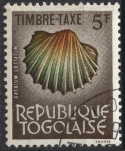 Togo J60 (used cto) 5fr shells: costate cockle (1964)