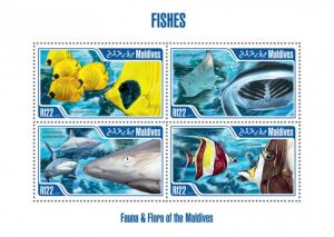 MALDIVES 2013 SHEET FISHES MARINE LIFE mld13207a