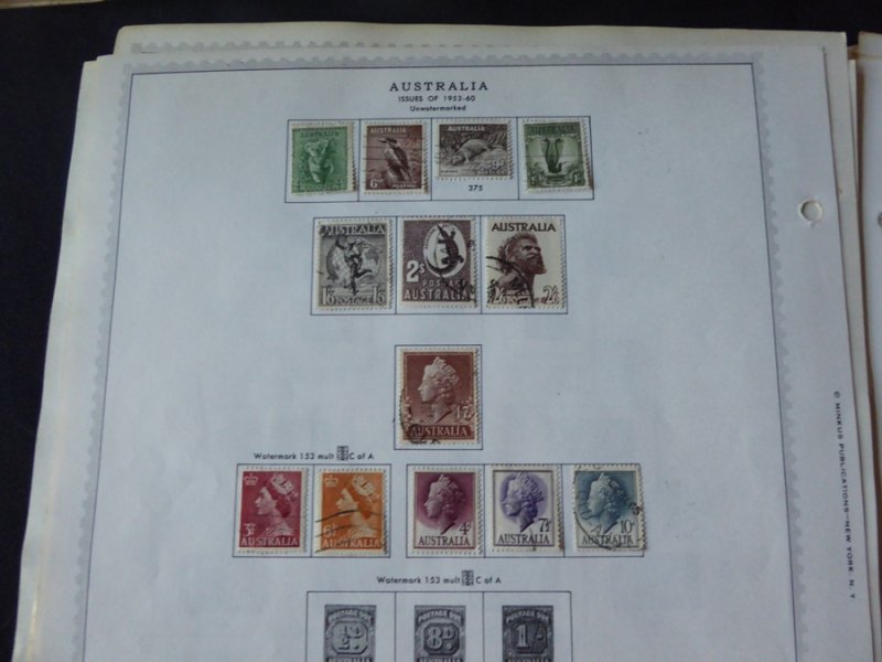 Australia 1909-1974 Stamp Collection on Album Pages