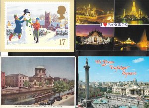 Just Fun Cover WORLDWIDE Mixture Collection / Lot of 4 Postal Cards (my970)