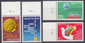 1979 Switzerland 1161-1164 Rocket and Satellites