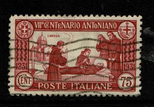 Italy SC# 263a, Used, perf 12, Hinge Remnant - S11467
