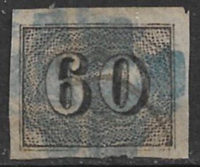 BRAZIL 1850 60r Numeral Issue Sc 24 Used