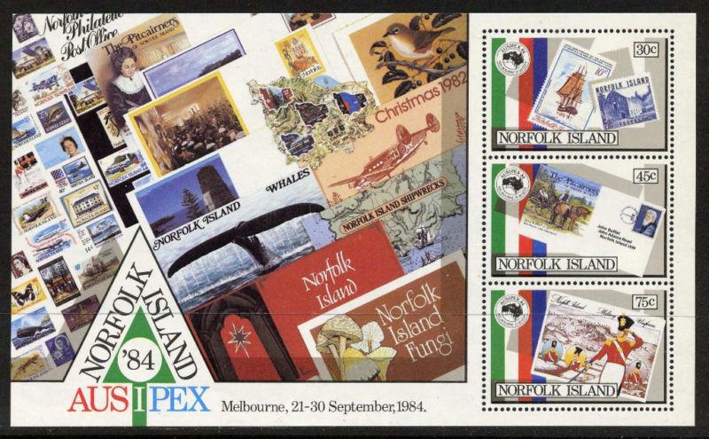 Norfolk Island 346a MNH Stamp on Stamp, Ship, Aircraft