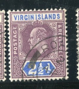 BRITISH VIRGIN ISLANDS; 1904 early Ed VII issue fine used 2.5d. value