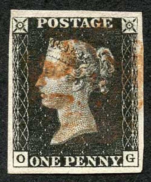 Penny Black (OG) Plate 1b Very Fine Four Margins