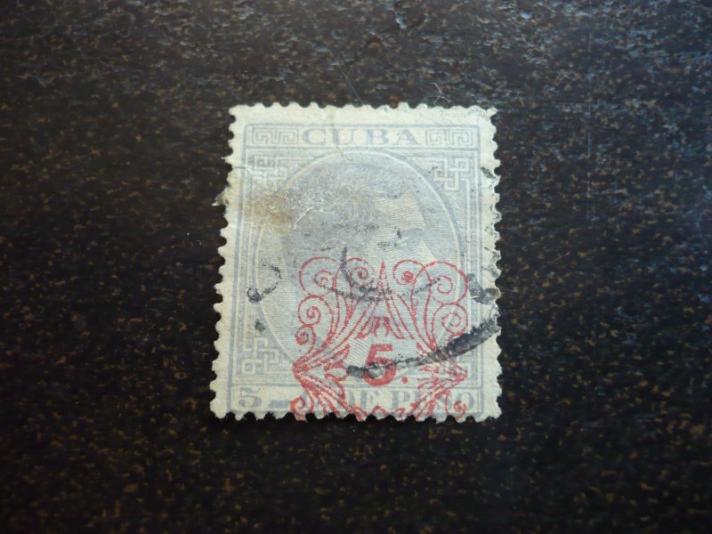 Stamps  - Cuba - Scott# 106 - Used Single Stamp - Surcharged & Overprinted