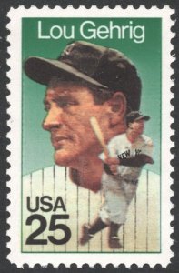 SC#2417 25¢ Lou Gehrig Single (1989) MNH