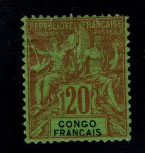 French Congo Scott 26 Mint No Gum, genuine,  Perf 14x13.5