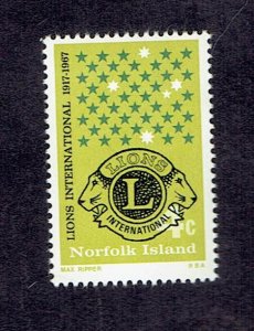 NORFOLK ISLAND SCOTT#114 1967 LIONS INTERNATIONAL - MNH