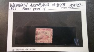 Western Australia 1861 Scott# 24B rough perf 14 Used F-VF