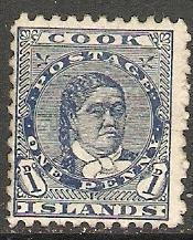 Cook Islands 1898 Scott 17 Queen Makea Takau MLH partial gum