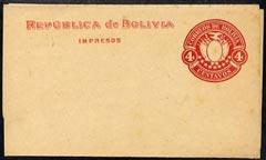 Bolivia 4c Postal stationery wrapper unused (9 stars)
